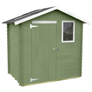 Alce Livia 198x130 grün – Gerätehaus aus Holz – mit Frontfenster – 198x130x205 cm